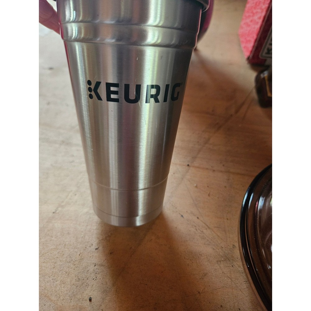 Keurig Stainless Steel Travel Tumbler Insulated Coffee Mug Silver 2021 Logo